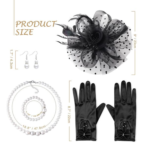 1920s Vintage Fascinators Hat For Women Veil Mesh Tea Party Headpiece 8648 - Picture 5 of 7